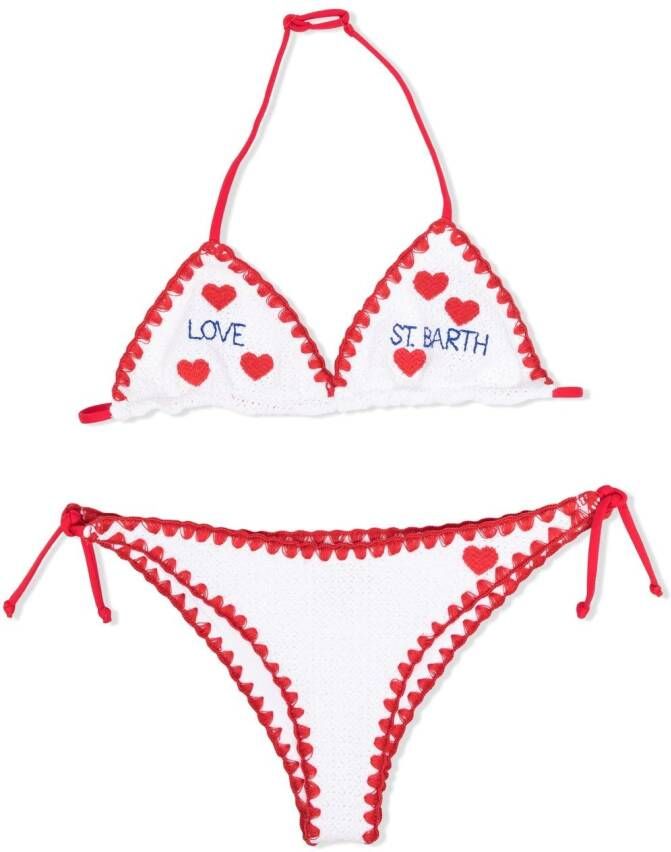 MC2 Saint Barth Kids Bikini met borduurwerk Wit