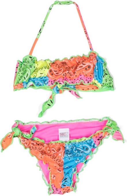 MC2 Saint Barth Kids Bikini met colourblocking Oranje
