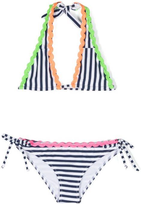 MC2 Saint Barth Kids Bikini met halternek Blauw