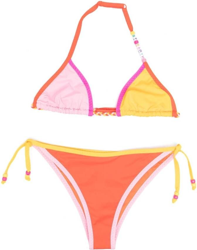 MC2 Saint Barth Kids Bikini set met colourblocking Oranje