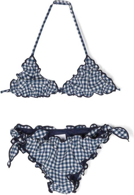 MC2 Saint Barth Kids Bikini met ruches Blauw
