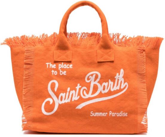 MC2 Saint Barth Kids Colette strandtas met logoprint Oranje