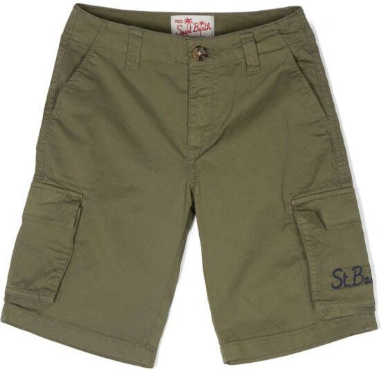 MC2 Saint Barth Kids Shorts met geborduurd logo Groen