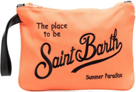 MC2 Saint Barth Kids Romper met geborduurd logo Oranje