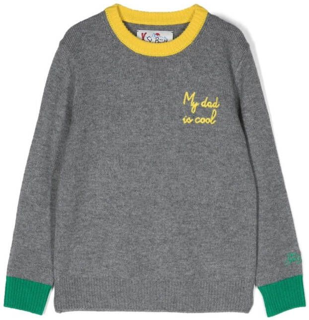 MC2 Saint Barth Kids Trui met geborduurd logo Grijs