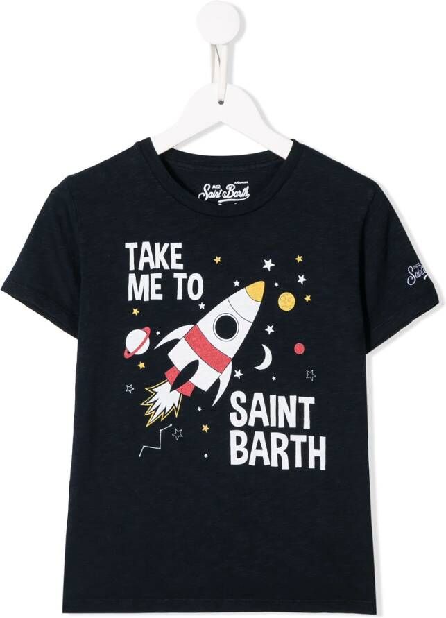 MC2 Saint Barth Kids Flynn T-shirt Blauw