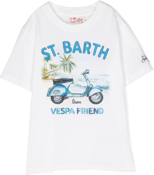 MC2 Saint Barth Kids T-shirt met print Wit
