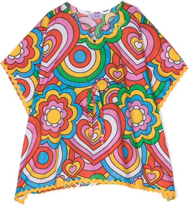 MC2 Saint Barth Kids Blouse met bloe print Rood