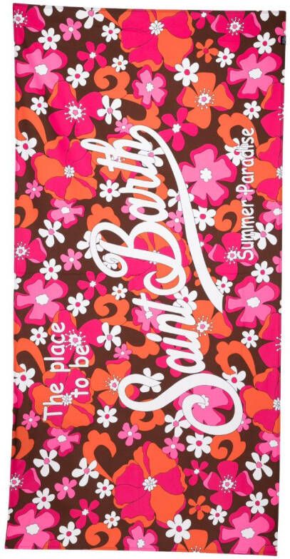MC2 Saint Barth Kids Strandlaken met logoprint Roze