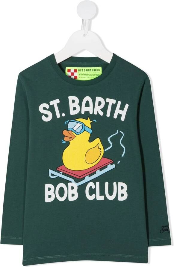 MC2 Saint Barth Kids Sweater met grafische print Groen