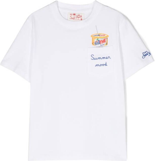 MC2 Saint Barth Kids T-shirt met geborduurd logo Wit