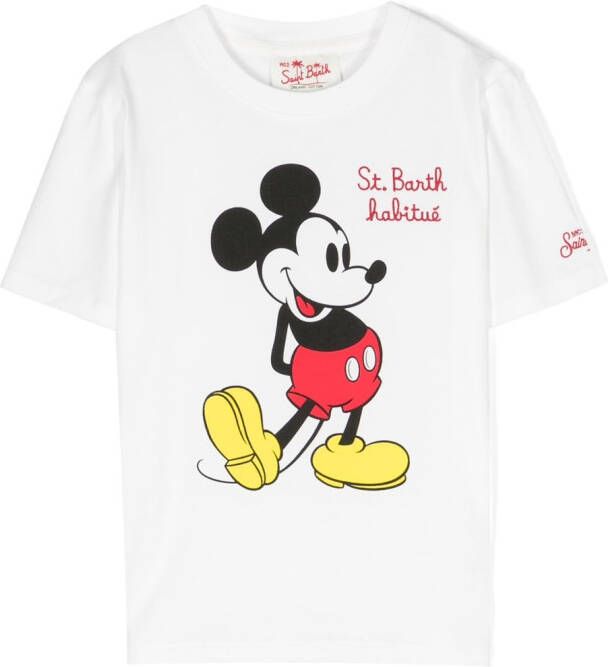 MC2 Saint Barth Kids T-shirt met Mickey Mouse-print Wit