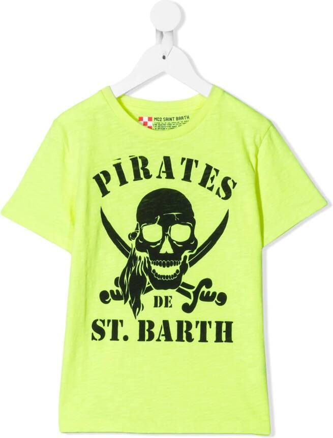 MC2 Saint Barth Kids T-shirt met piraten Geel