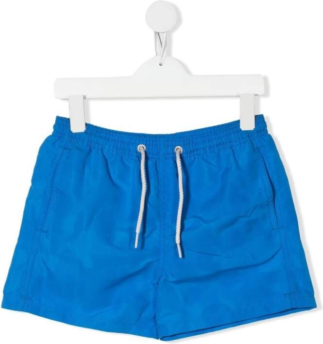 MC2 Saint Barth Kids Zwembroek met logopatch Blauw