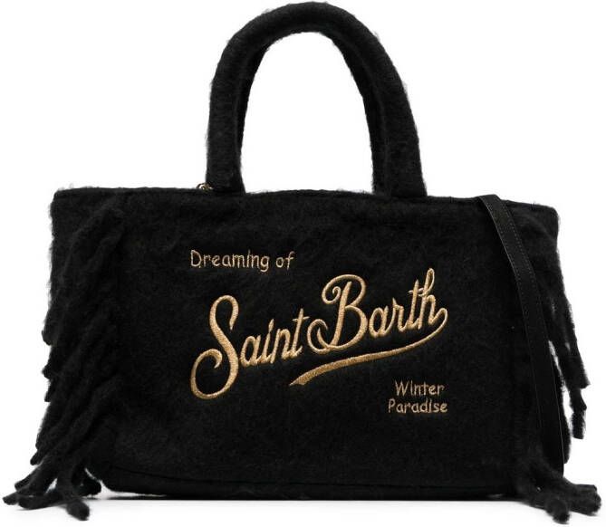 MC2 Saint Barth Shopper met geborduurd logo Zwart