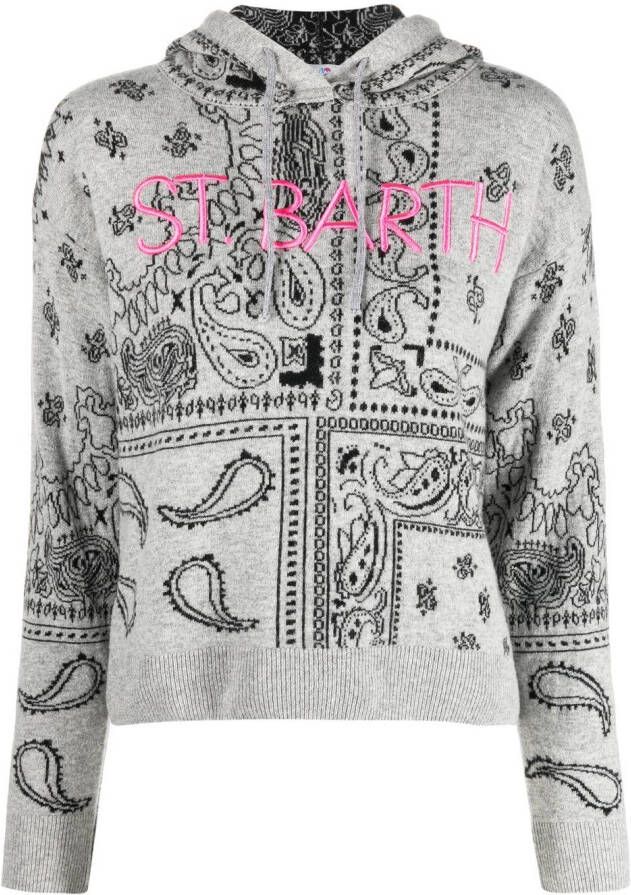 MC2 Saint Barth Hoodie met paisley-print Grijs