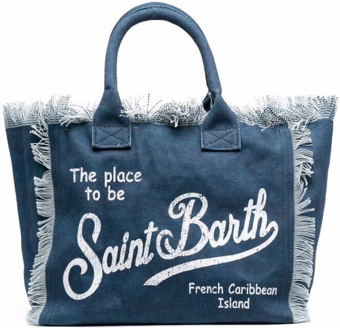 MC2 Saint Barth Shopper met logoprint Blauw