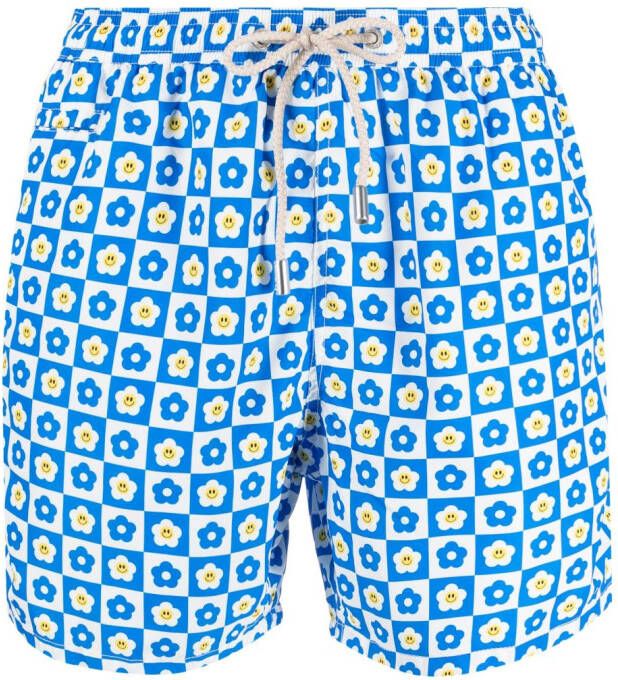 MC2 Saint Barth Shorts met bloe print Blauw