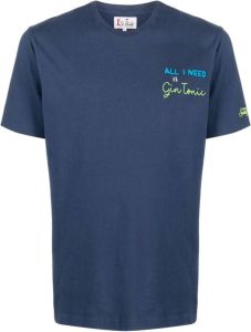 MC2 Saint Barth T-shirt met geborduurde tekst Blauw