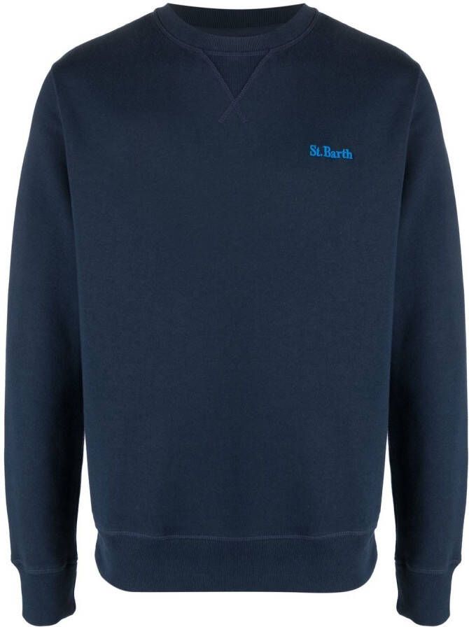 MC2 Saint Barth Sweater met geborduurd logo Blauw
