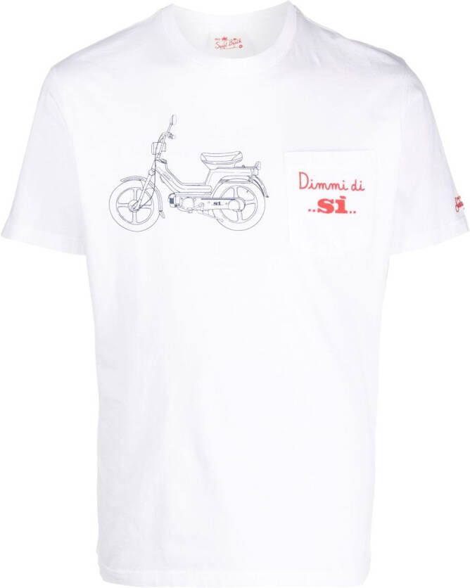 MC2 Saint Barth T-shirt met geborduurde tekst Wit