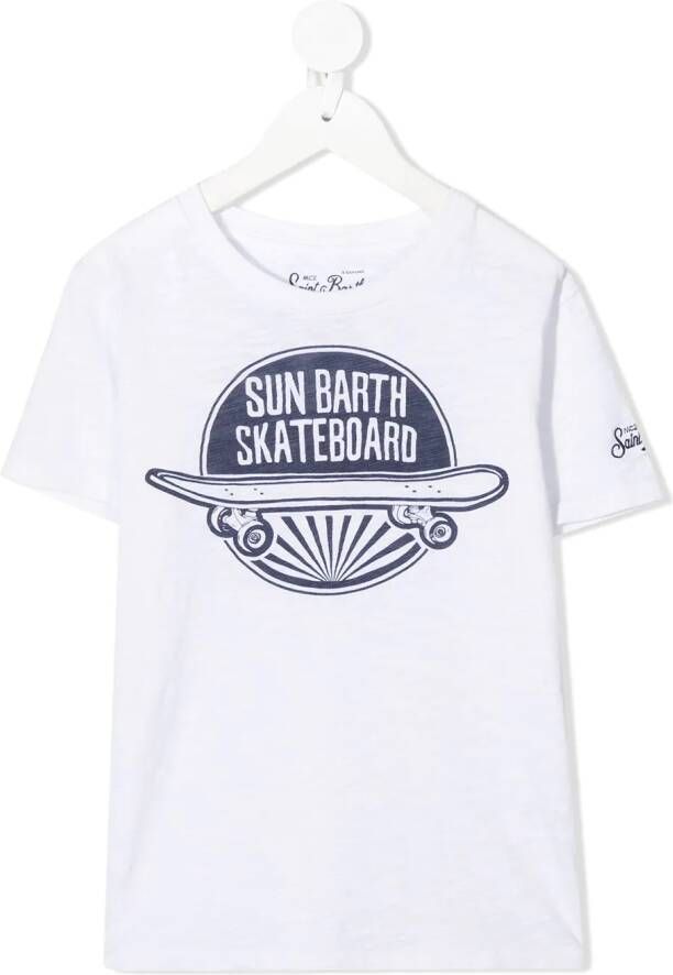 MC2 Saint Barth T-shirt met skateboardprint Wit