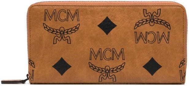MCM Aren portemonnee met monogramprint Bruin