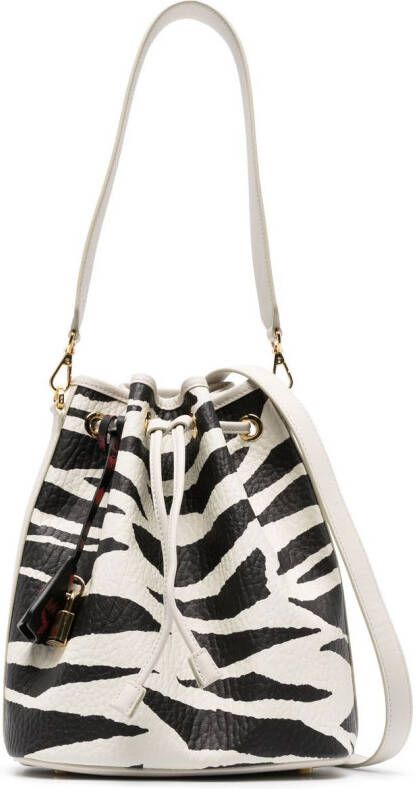 MCM Bucket-tas met abstracte print Wit