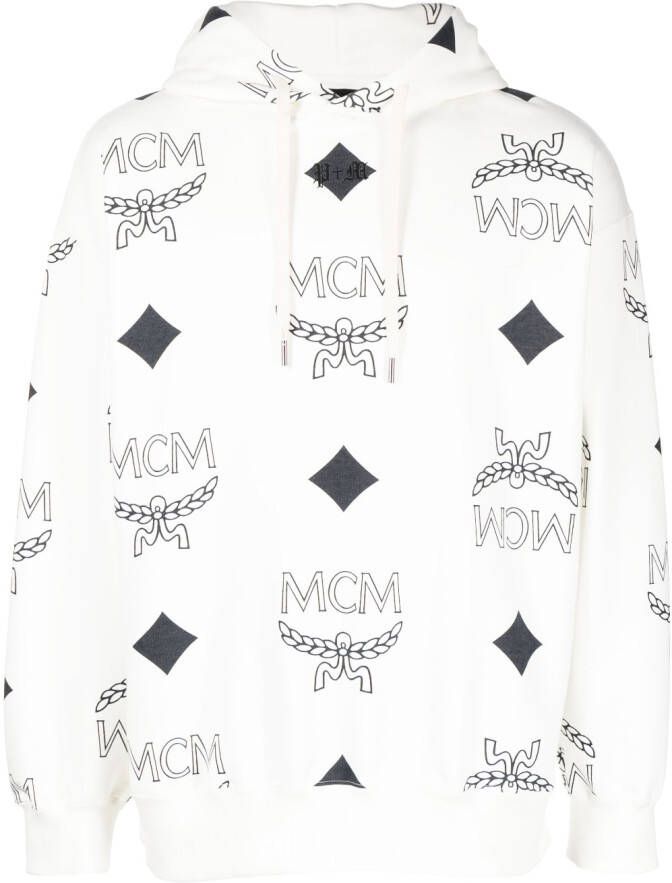 MCM Hoodie met grafische print Wit