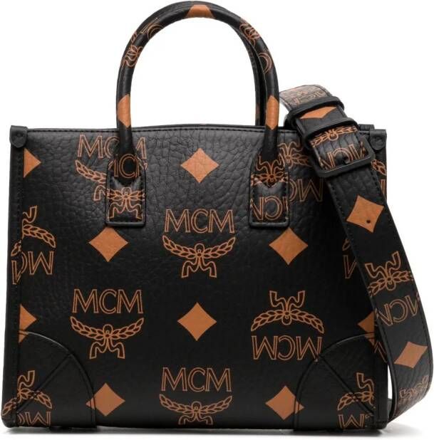 MCM Munchen shopper met monogramprint Zwart