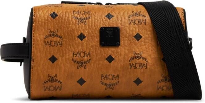 MCM Ottomar clutch met logoprint Bruin