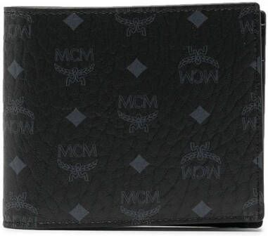 MCM Portemonnee met monogramprint Zwart