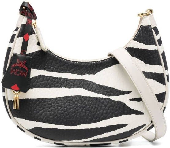 MCM Schoudertas met zebraprint Zwart