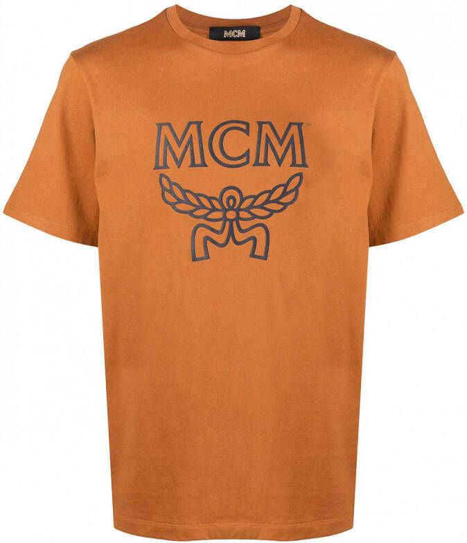 MCM T-shirt met logoprint Bruin