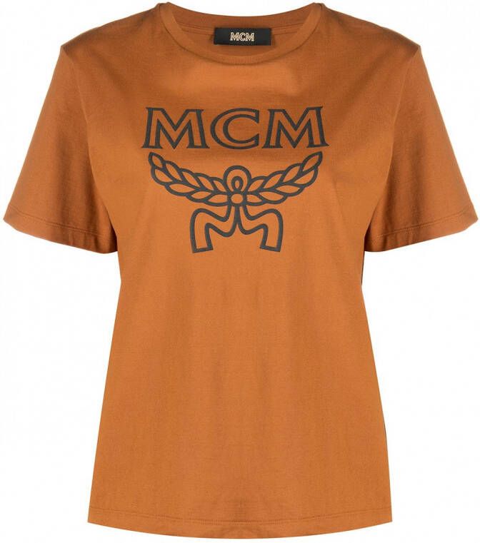 MCM T-shirt met logoprint Bruin