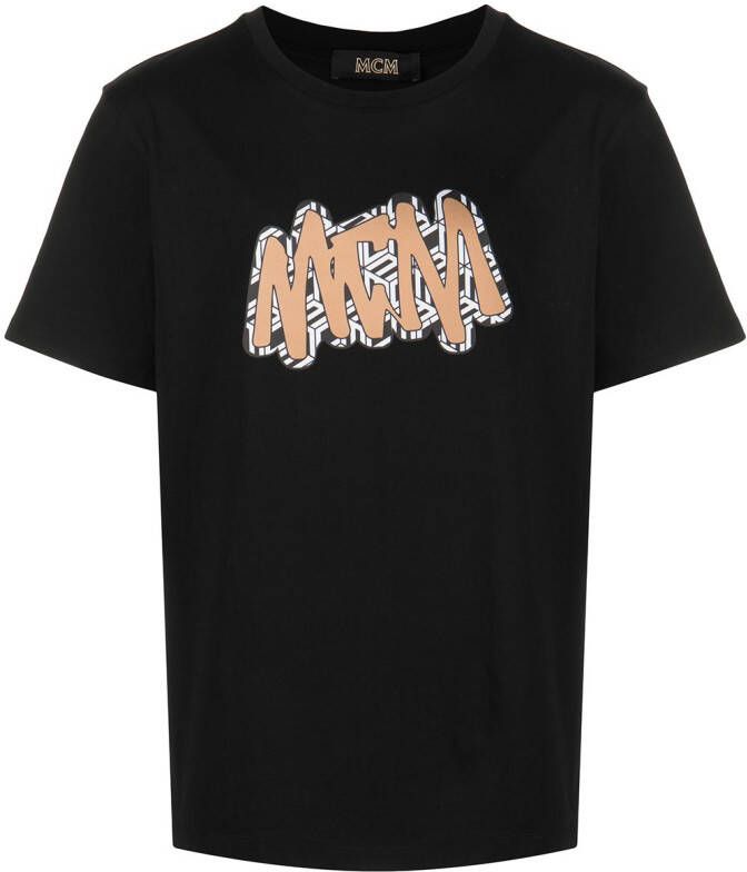 MCM T-shirt met logoprint Zwart