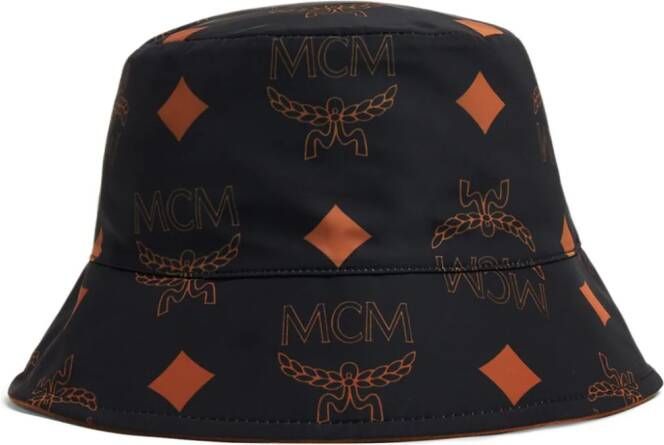 MCM Vissershoed met logoprint Zwart