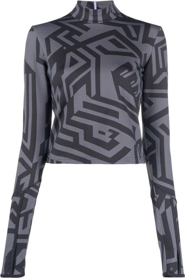 MCQ Top met geometrische print Zwart