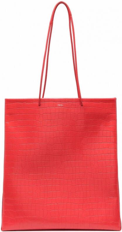Medea Shopper met krokodillenhuid-effect Rood