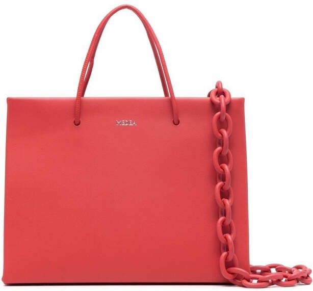 Medea Leren shopper Rood