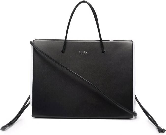 Medea Vitello leren shopper Zwart