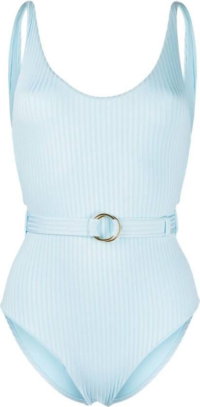 Melissa Odabash St Tropez geribbeld badpak Blauw