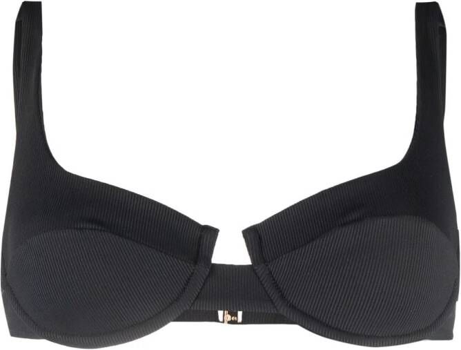Melissa Odabash Geribbelde bikinitop Zwart