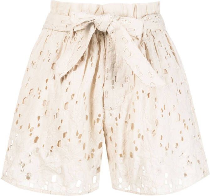 Mes Demoiselles Broderie anglaise shorts Beige