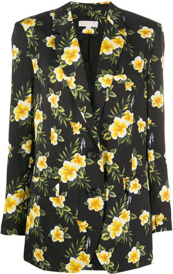 Michael Kors Bomberjack met bloemenprint Zwart