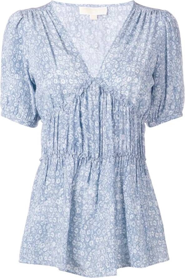 Michael Kors Blouse met bloemdessin Blauw
