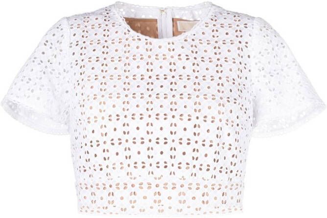 Michael Kors Broderie anglaise top Wit