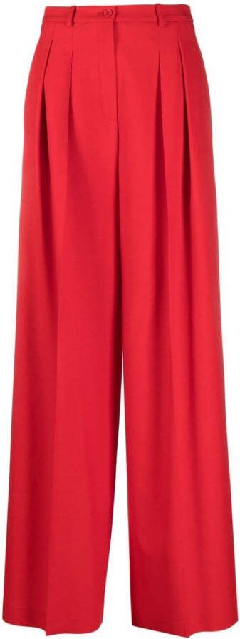 Michael Kors Collection Geplooide palazzo broek Rood