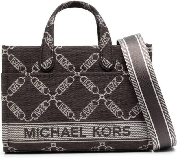 Michael Kors Gigi Empire shopper met jacquard Bruin