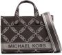 Michael Kors Gigi Empire shopper met jacquard Bruin - Thumbnail 7